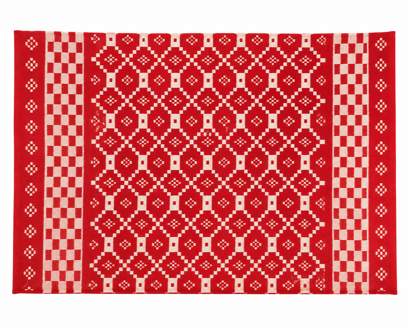 Red Khandua Silk Saree with Elephant Anchal & Pasapali Motif gallery
