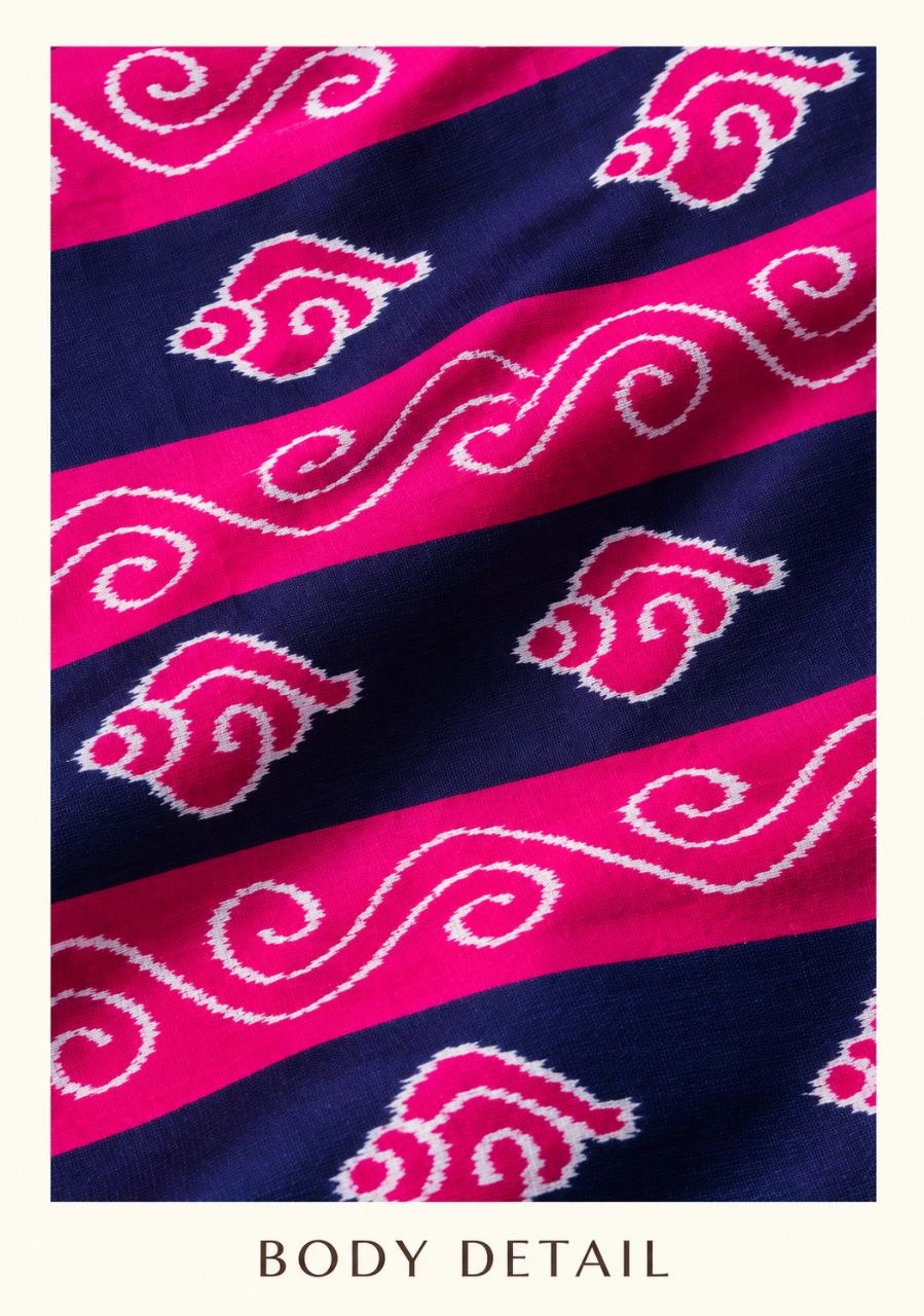 Magenta & Navy Blue Traditional Odisha Handloom Saree gallery